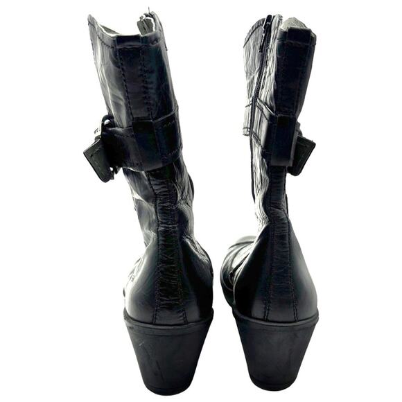 JOSEF SEIBEL women's black leather mid-calf boots - SIZE 11 - Picture 14 of 16